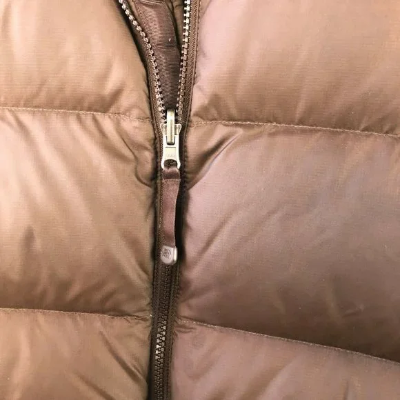 The North Face Nuptse Puffer Vest 700 DOWN Full Zip Brown Women’s Size XL - Picture 7 of 12